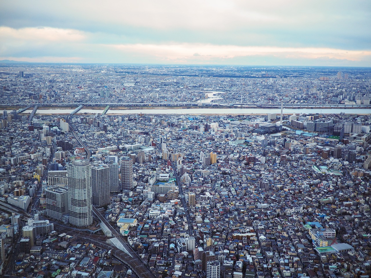 Miestas, Pastatas, Dangoraižis, Horizontas, Tokyo, Skytree, Aukštas, Dangus, Skristi, Vaizdas