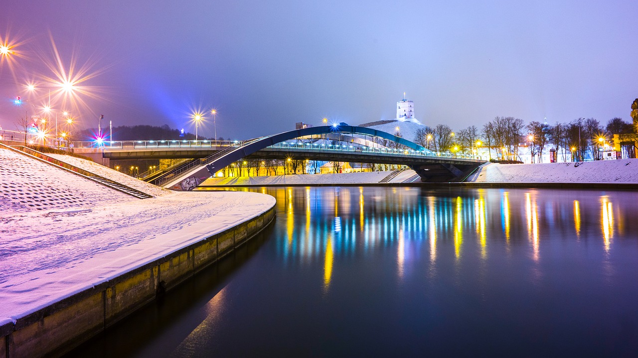 Miestas, Vieta, Naktis, Bokštas, Eksterjeras, Dangus, Miesto Panorama, Vilnius, Kraštovaizdis, Twilight