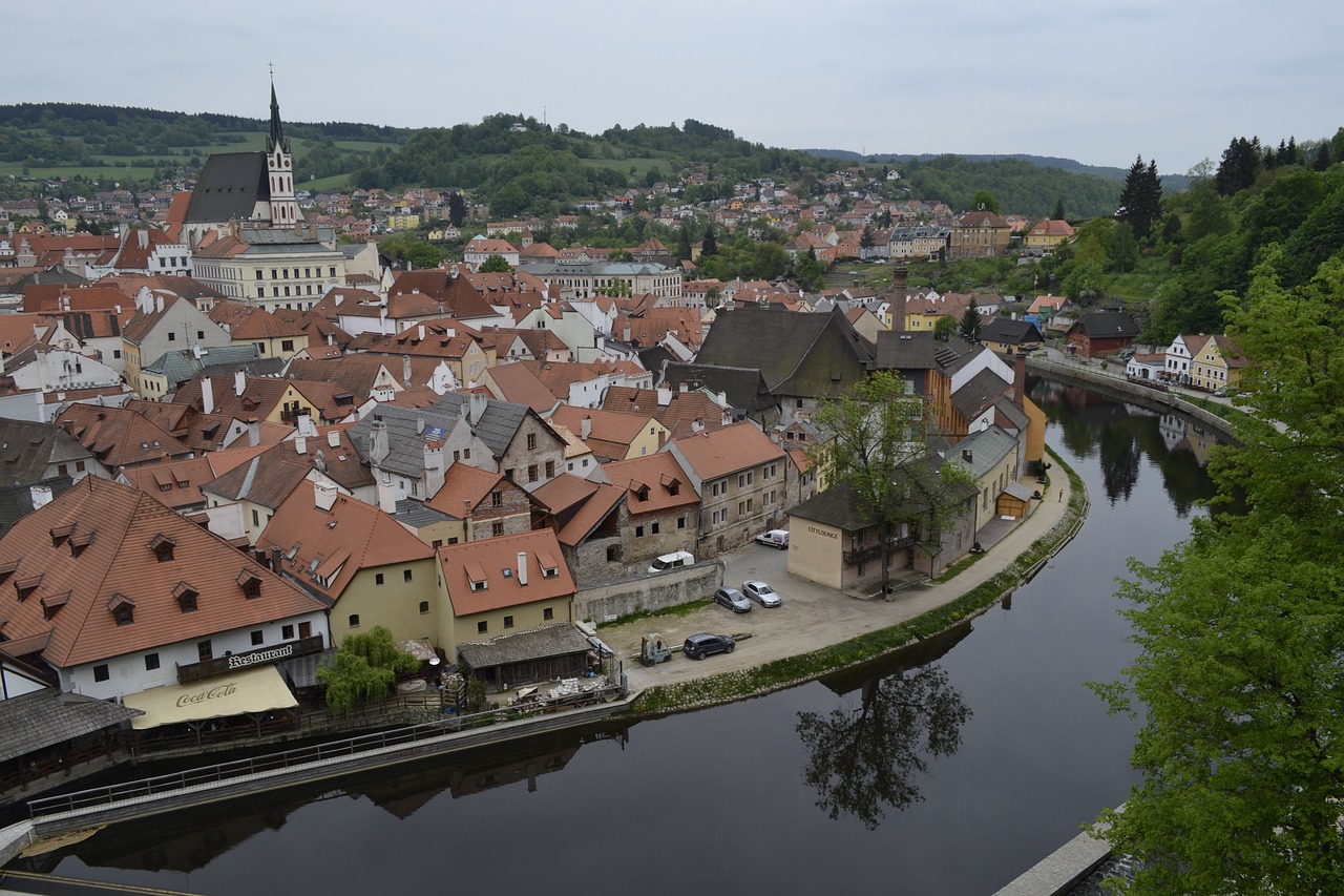 Miestas,  Český Krumlov,  Čekijos Respublika,  Architektūra,  Vandenys,  Upė,  Gamta,  Sklandžiai,  Namai,  Kelionė