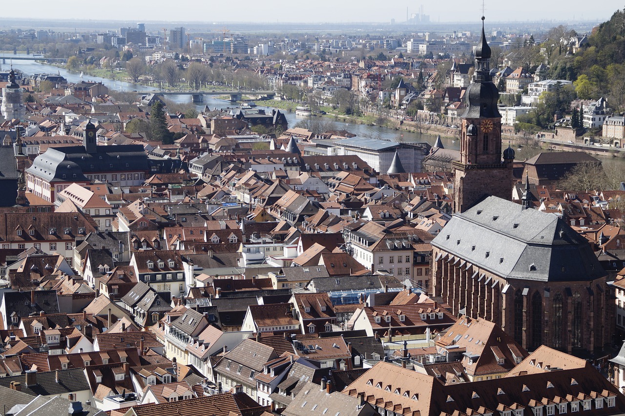 Miestas,  Panorama,  Miesto Kraštovaizdis,  Architektūra,  Stogo,  Bažnyčia,  Heidelberg,  Istorinis Centras,  Istorinis Miestas,  Vokietija