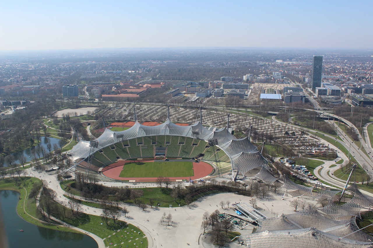 Miestas,  Architektūra,  Miesto Kraštovaizdis,  Aero Vaizdas,  Vandenys,  Olympic Park,  Stadionas,  Miunchenas,  Lankytinos Vietos,  Skyline