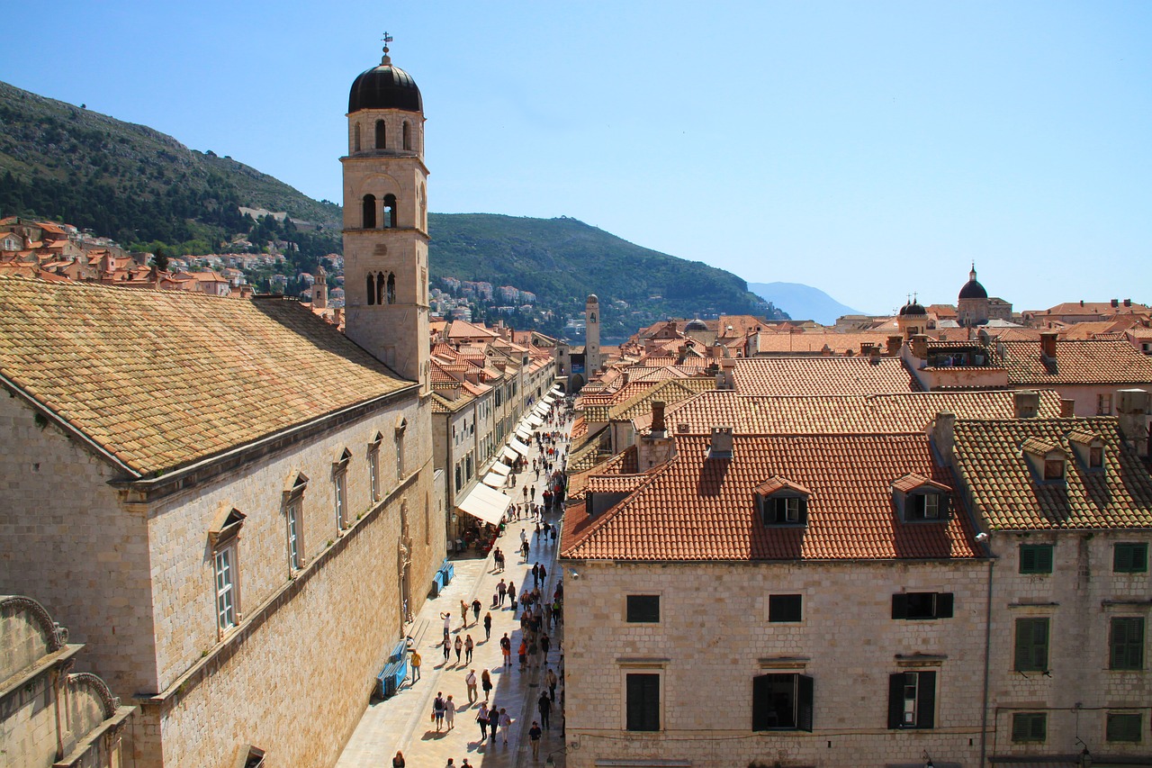Miestas,  Viduramžiai,  Žaidimas Sostų,  Dubrovnik,  Kroatija,  Bažnyčia,  Vista,  Gatvė,  Žmonių,  Vaizdas Iš Viršaus