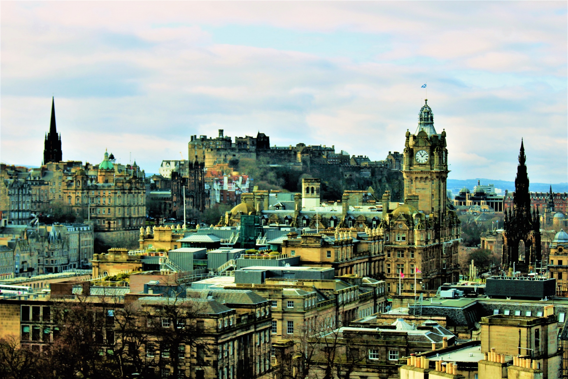 Edinburgas,  Miestas,  Škotija,  Uk,  Turizmas,  Pilis,  Panorama,  Paminklas,  Katedra,  Edinburgo Miesto Panorama