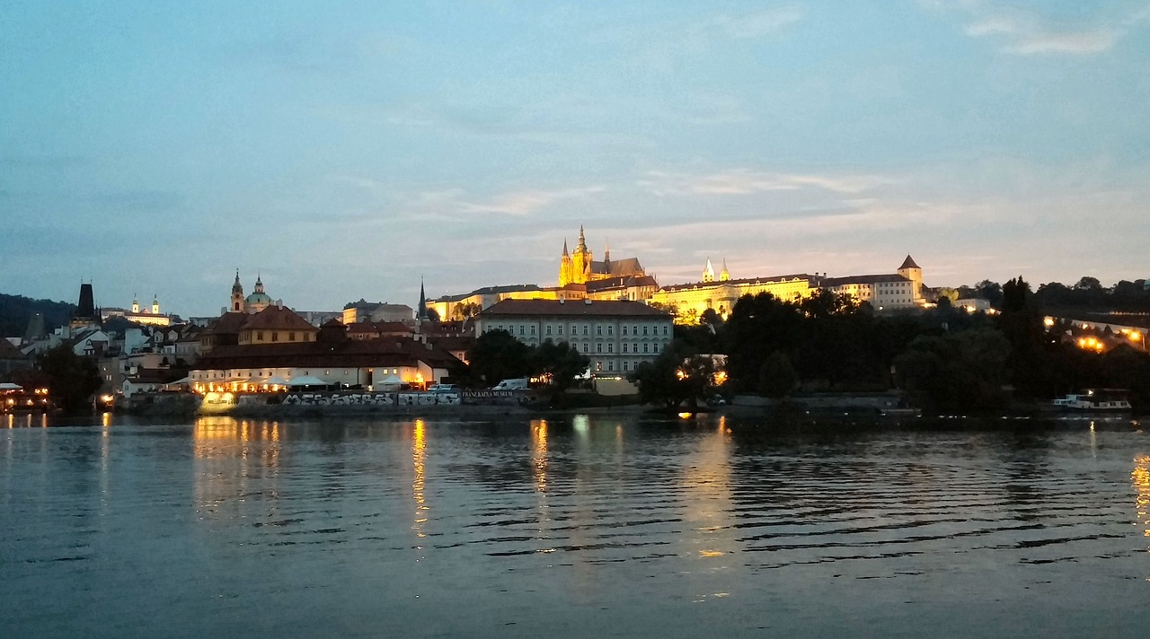 Miesto Panorama, Dusk, Orientyrai, Vakaras, Prague, Apšviestas, Nemokamos Nuotraukos,  Nemokama Licenzija