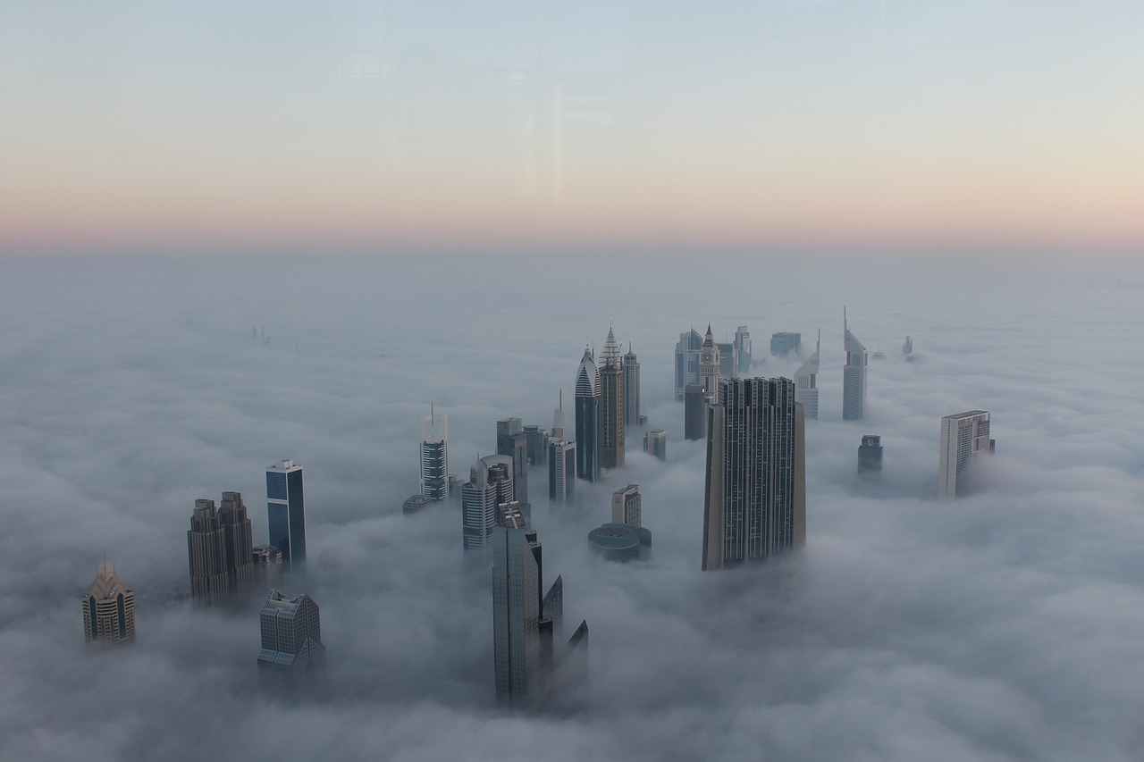 Miesto Panorama, Rūkas, Dubai, Saulėtekis, Burj, Uae, Nemokamos Nuotraukos,  Nemokama Licenzija