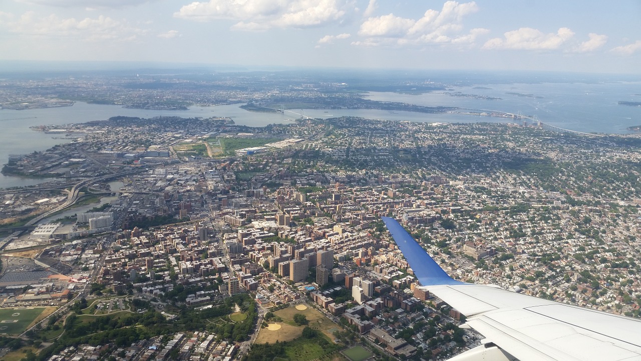 Miesto Panorama, Amerikietis, Miesto, Lėktuvo Sparnas, Plokštumos Vaizdas, Nemokamos Nuotraukos,  Nemokama Licenzija