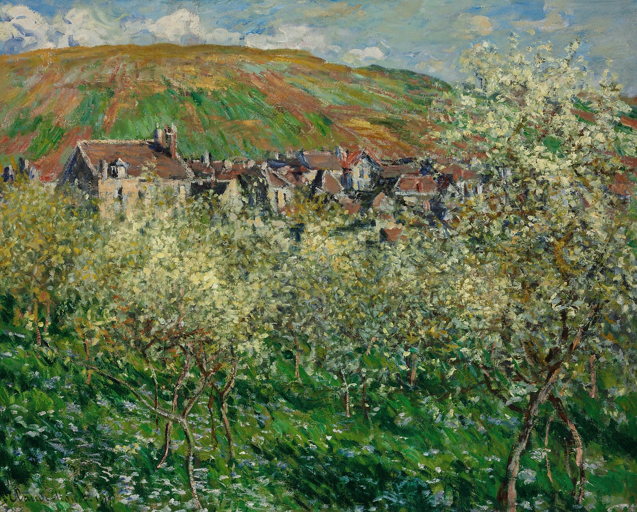 Claude Monet, Dažymas, Aliejus Ant Drobės, Meno, Gamta, Lauke, Dangus, Debesys, Kraštovaizdis, Kalnai