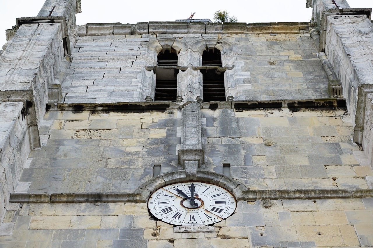 Laikrodis, Bažnyčia, Le Havre, Fasadas, Anti Senėjimo, Laikas, Kosmetika, Amžius, Senėjimas, Velykos