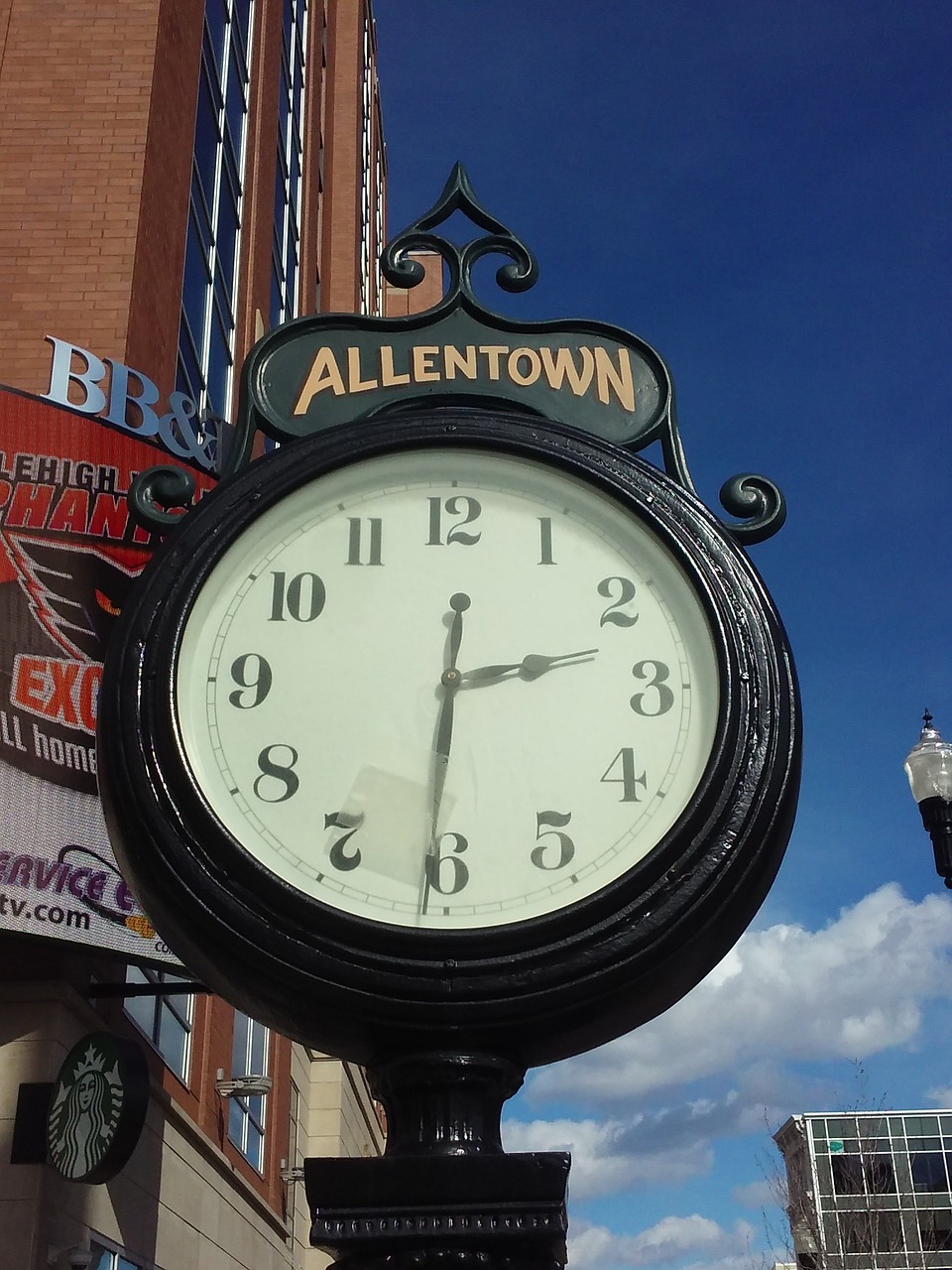 Laikrodis, Allentown, Centro Miestas, Miesto, Laikas, Gatvės Vaizdas, Chronografas, Analogas, Pennsylvania, Jungtinės Valstijos