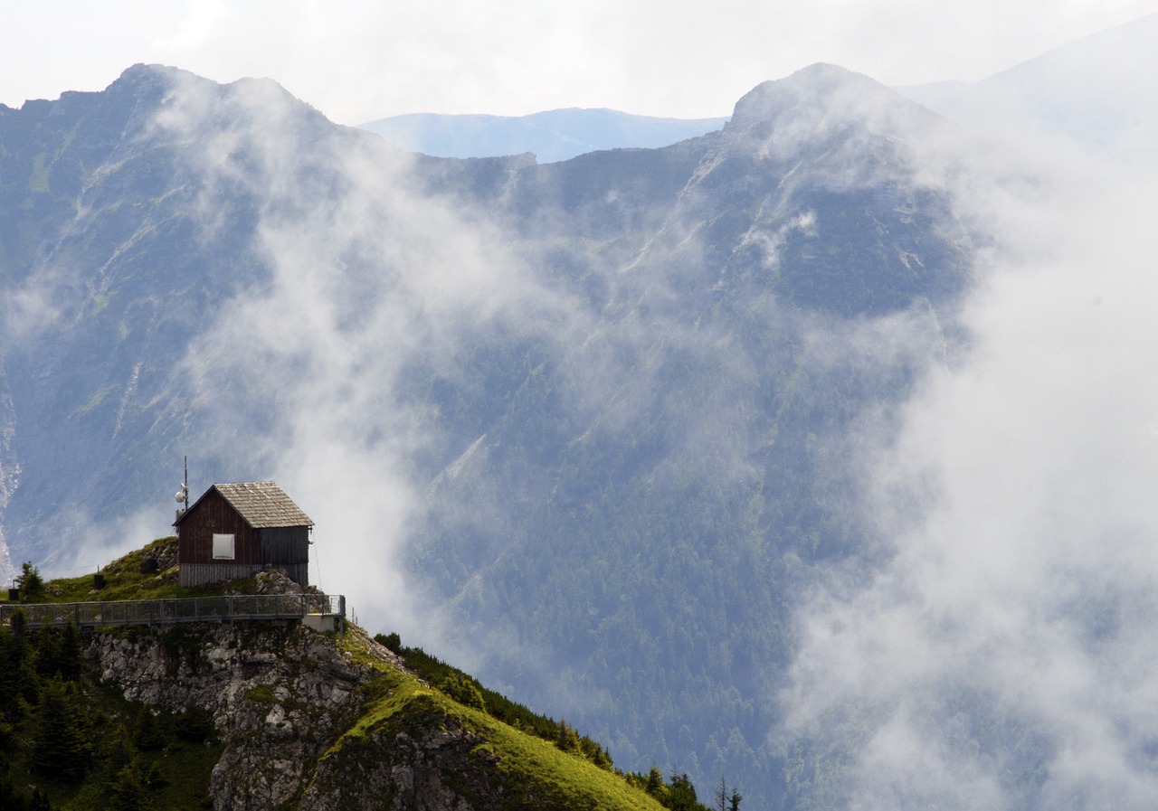 Debesis, Kalnai, Namas, Gamta, Kalnas, Kraštovaizdis, Alpės, Dangus, Alpių Peizažas, Austria