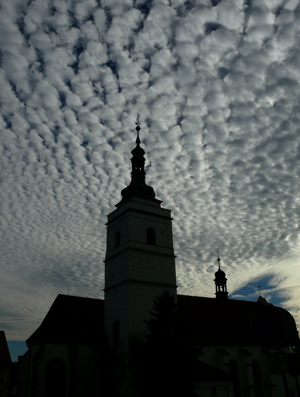 Debesys, Dangus, Dramatiškas, Tamsūs Debesys, Vakarinis Dangus, Dengtas Dangus, Bokštas, Bažnyčia, Bokštas, Spire