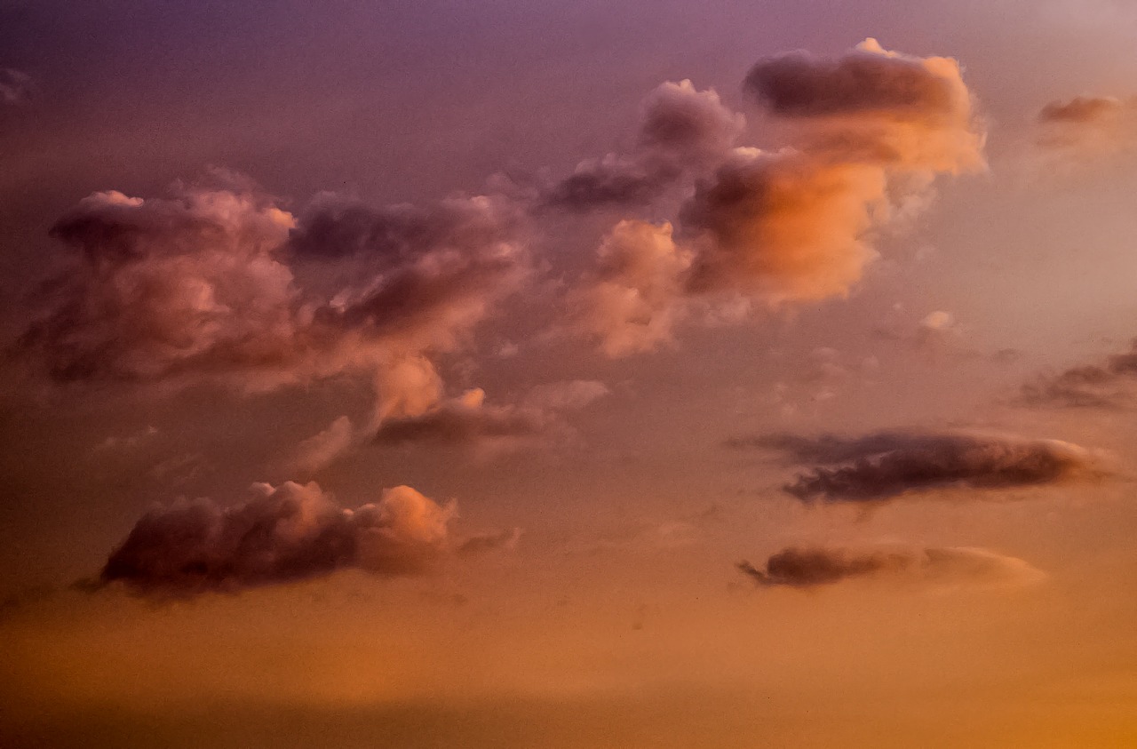 Cloudscape, Dangus, Violetinė, Oranžinė, Debesis, Gamta, Vasara, Saulės Šviesa, Šviesa, Vaizdas