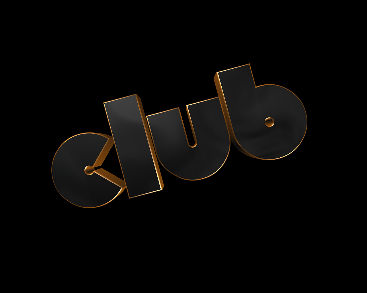Klubas,  3D Tekstas,  Juoda,  Auksas,  Tekstas,  3D,  Stilius,  Metalas,  Laiškas,  Piktograma