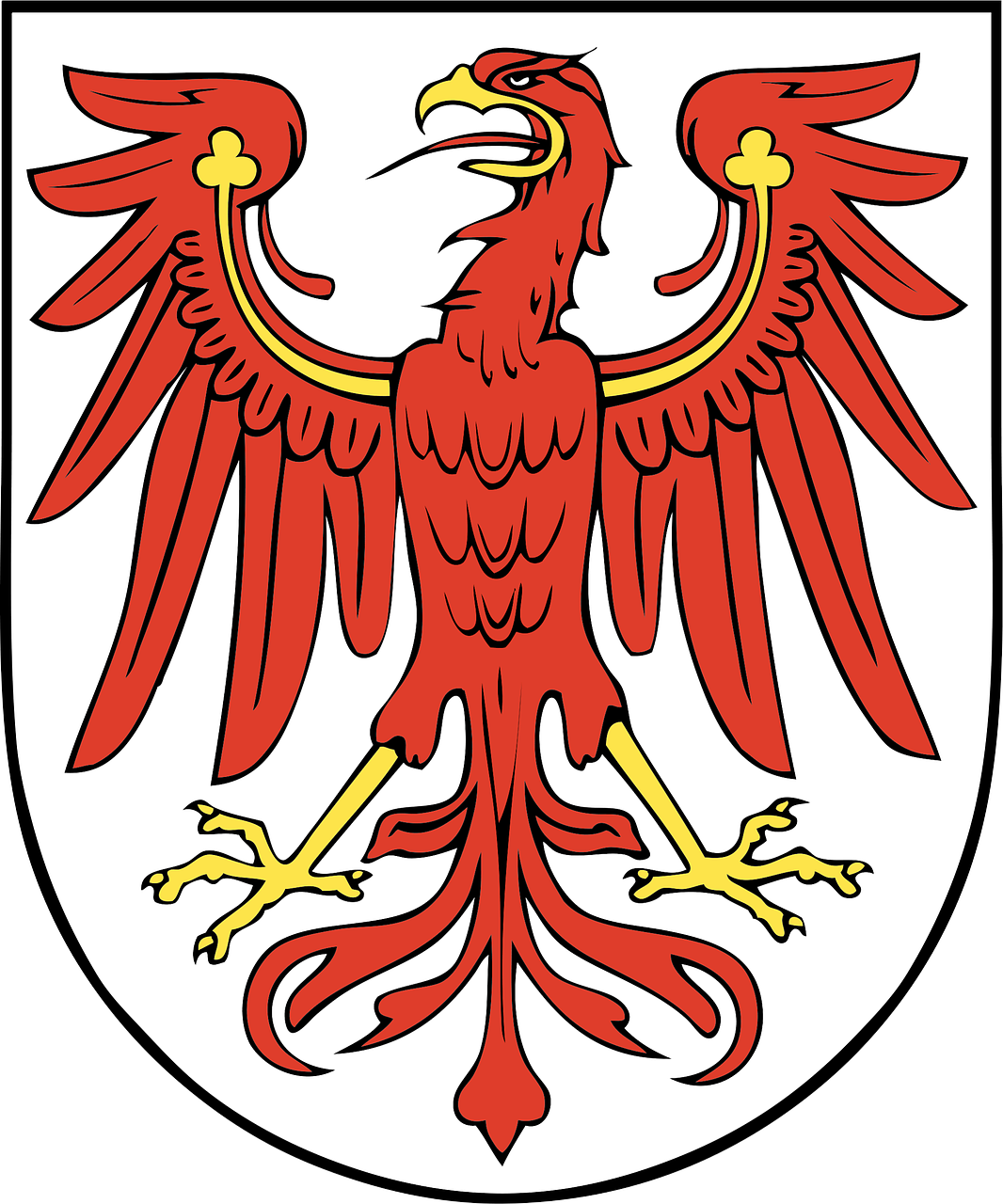 Herbas, Brandenburg, Vokietija, Apkaustai, Emblema, Simbolis, Raudona, Erelis, Valstybė, Žygio Erelis