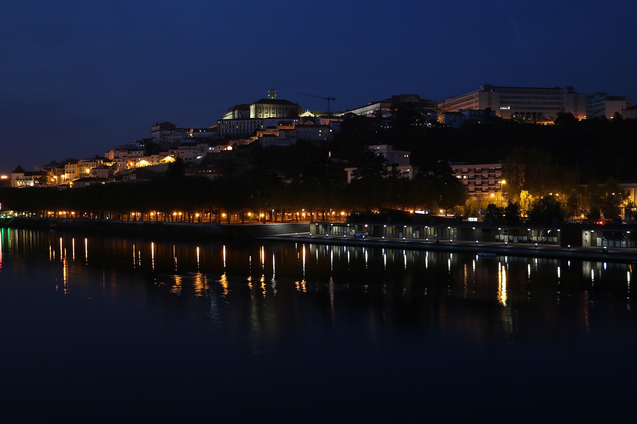 Coimbra, Mondego, Rio, Naktis, Miestas, Žibintai, Nemokamos Nuotraukos,  Nemokama Licenzija