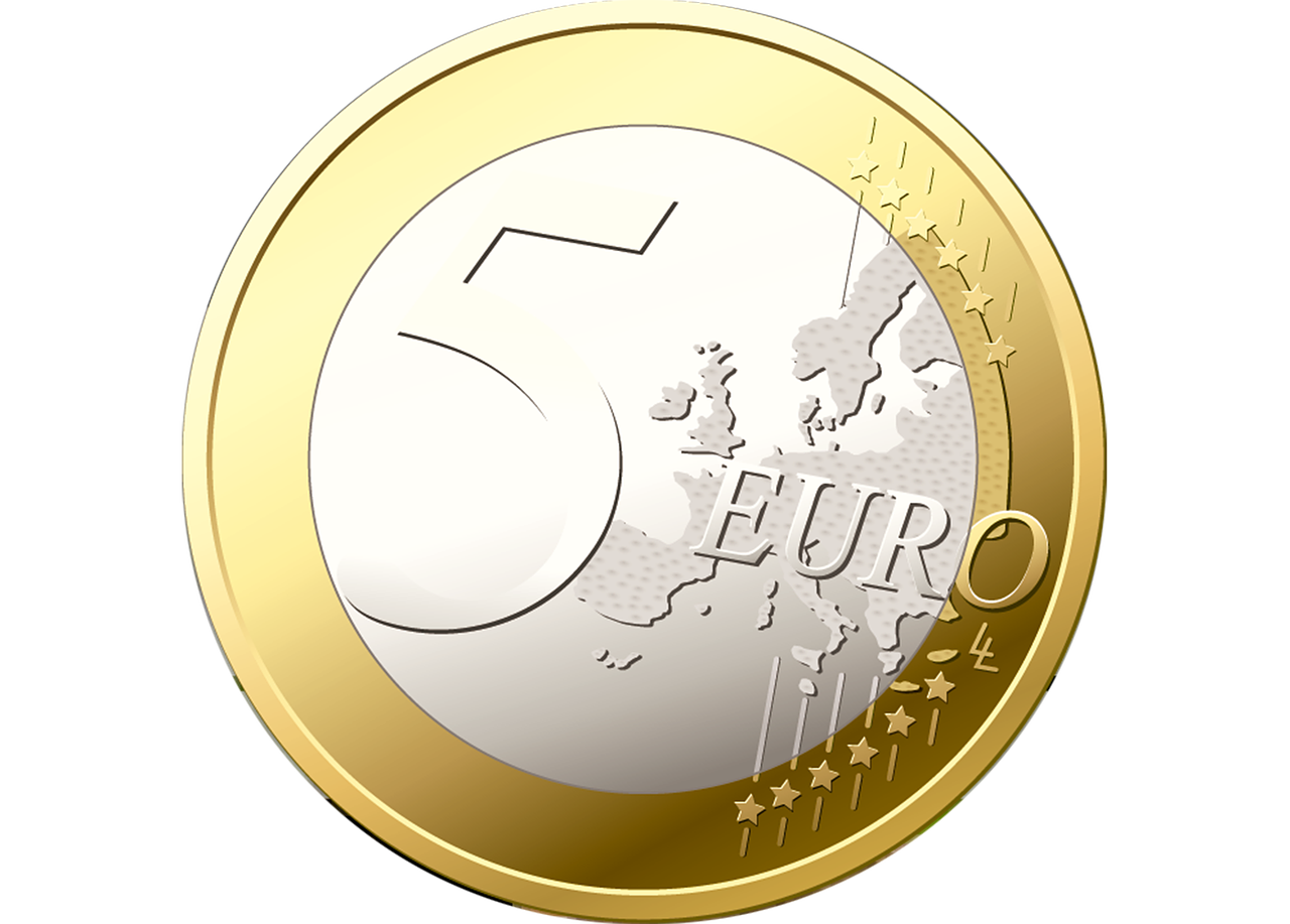 Moneta, 5 Eurų, Pinigai, Euras, Vertingas, Sidabras, Auksas, Nemokamos Nuotraukos,  Nemokama Licenzija