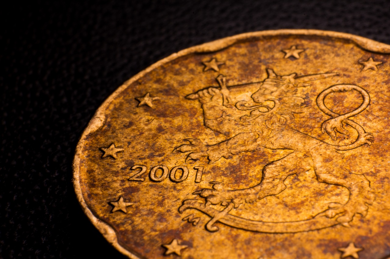 Moneta,  Makro,  Euras,  Liūtas,  Finland,  Suomių,  2001,  Priartinti,  Pinigai,  Valiuta