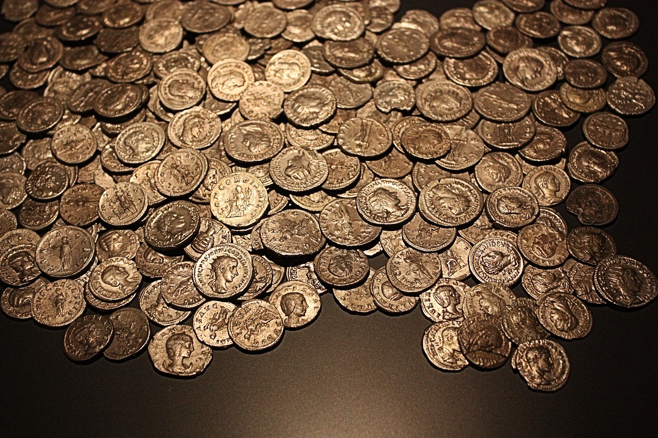 Monetos, Senas, Romėnų, Auksinės Monetos, Senovinis, Sestercos, Pinigai, Italy, Romanai, Senovės Roma