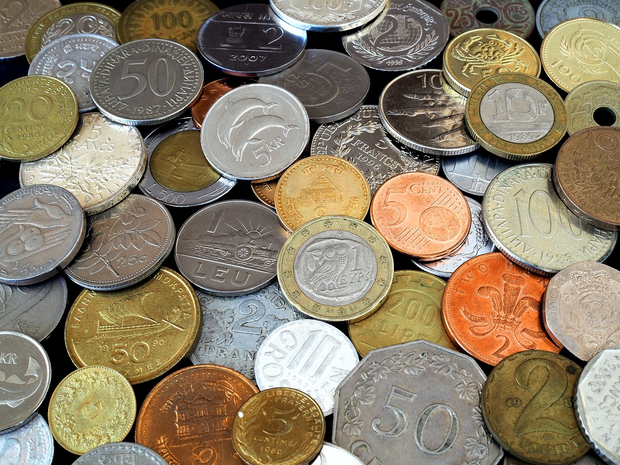 Monetos, Dalys, Metalas, 10, 20, Pinigai, Valiuta, Finansai, Turtas, Europos Valiuta
