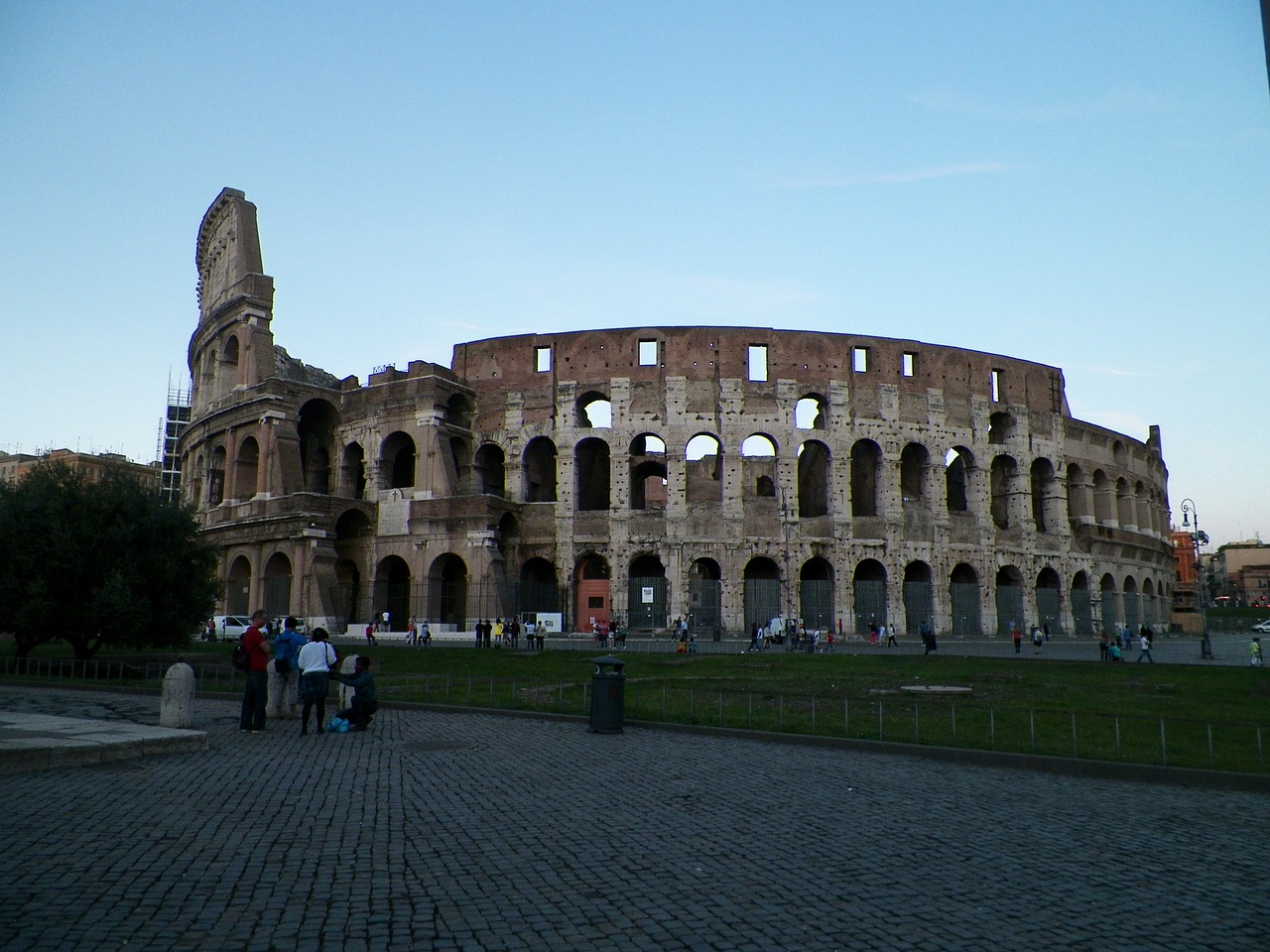 Koliziejus, Dusk, Architektūra, Romėnų, Roma, Italy, Orientyras, Senovės, Žinomas, Amfiteatras