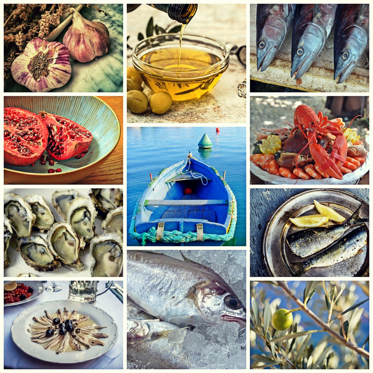 Koliažas, Žuvis, Jūros Gėrybės, Maistas, Valgyti, Virėjas, Viduržemio Jūros Virtuvė, Žvejyba, Krevetės, Mediteran