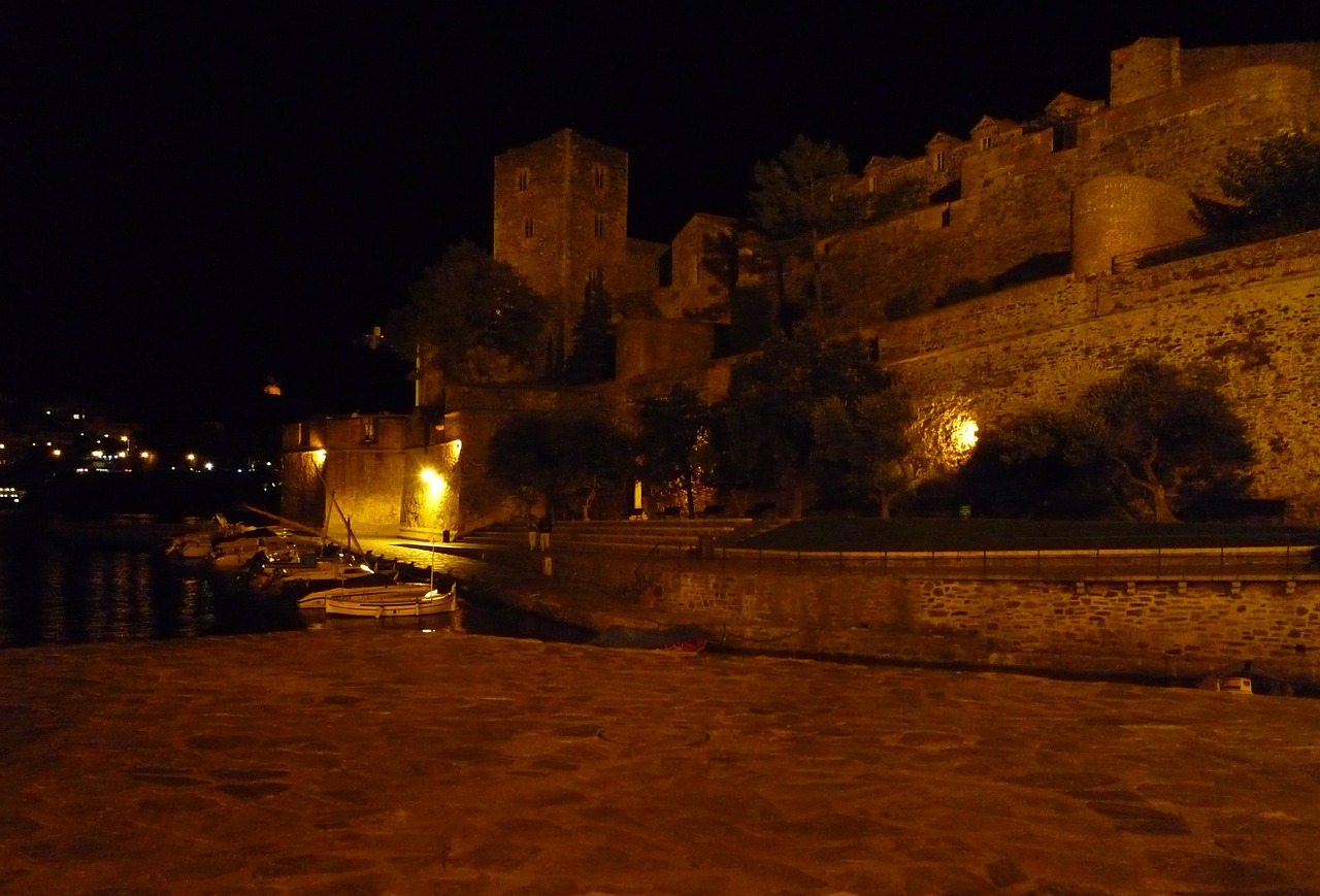 Collioure, France, Naktis, Jūra, Uostas, Į Pietus, Bokštas, Nemokamos Nuotraukos,  Nemokama Licenzija