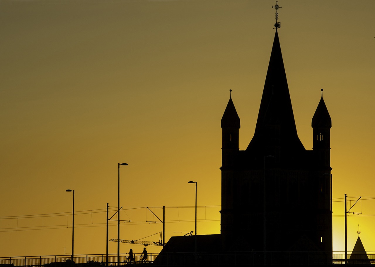 Kelnas, Bažnyčios, Saulėlydis, Abendstimmung, Nemokamos Nuotraukos,  Nemokama Licenzija