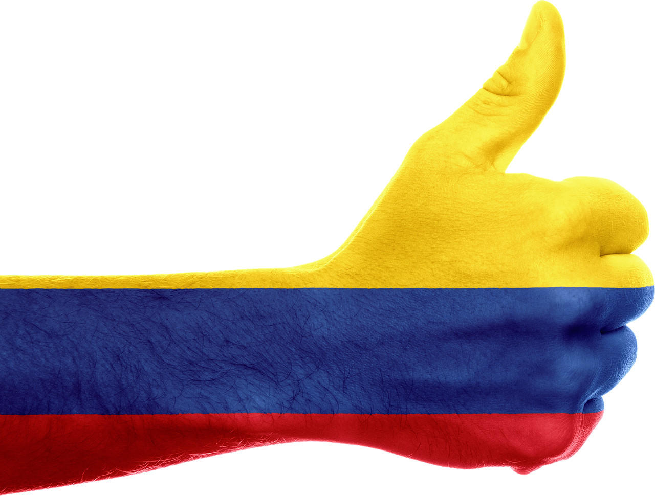 Kolumbija, Vėliava, Ranka, Nacionalinis, Pasididžiavimas, Patriotinis, Patriotizmas, Nykščiai Aukštyn, Simbolis, Ženklas