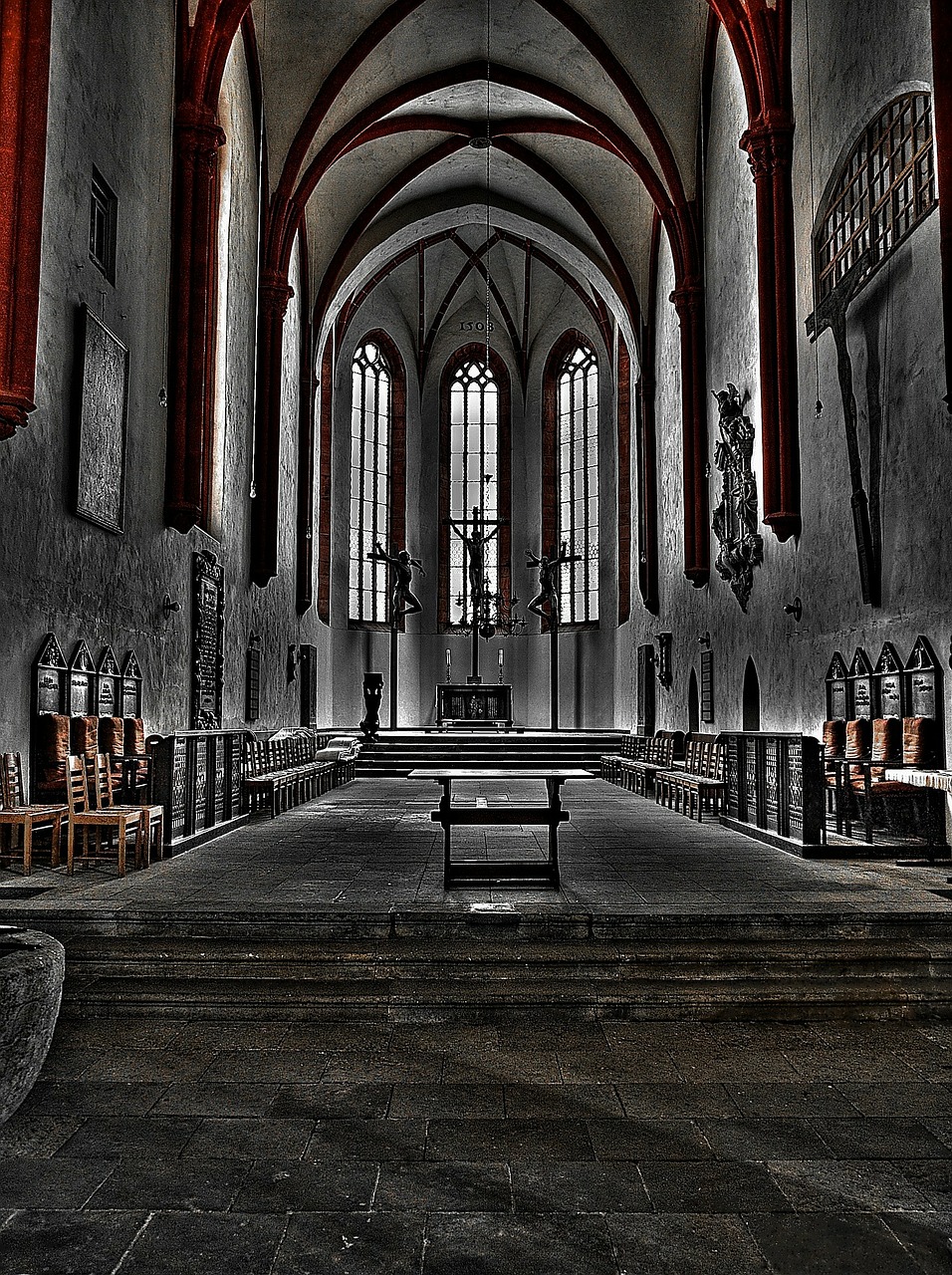 Spalvinis Raktas, Hdr, Bažnyčia, Altorius, Pastatas, Vokietija, Architektūra, Interjeras, Apdaila, Religija