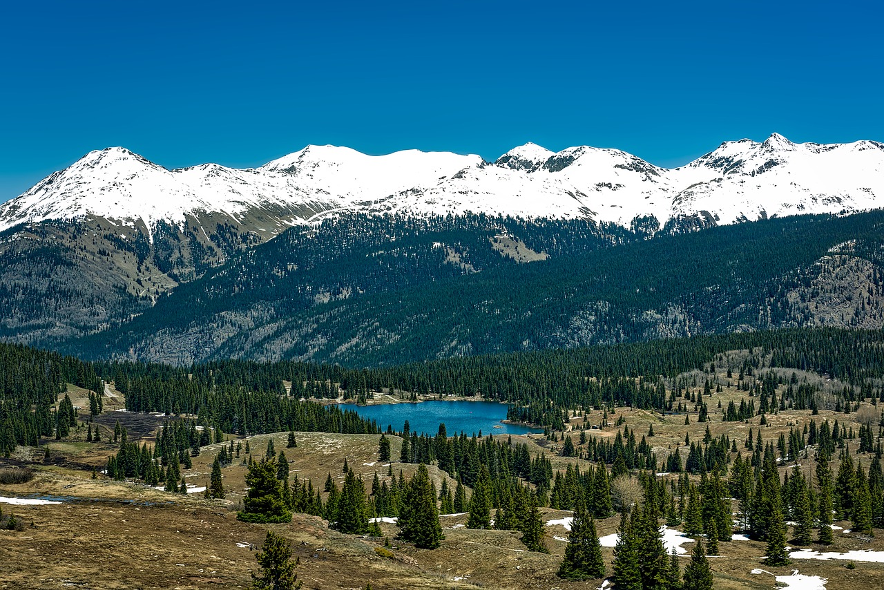 Colorado, Ežeras Molas, Kalnai, Sniegas, Slėnis, Miškas, Medžiai, Miškai, Kraštovaizdis, Vaizdingas