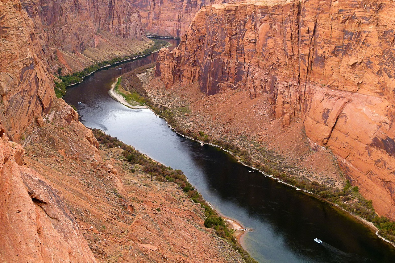 Spalado Upė, Vanduo, Glen Canyon, Upė, Arizona, Usa, Raudona, Akmenys, Kraštovaizdis, Peizažas