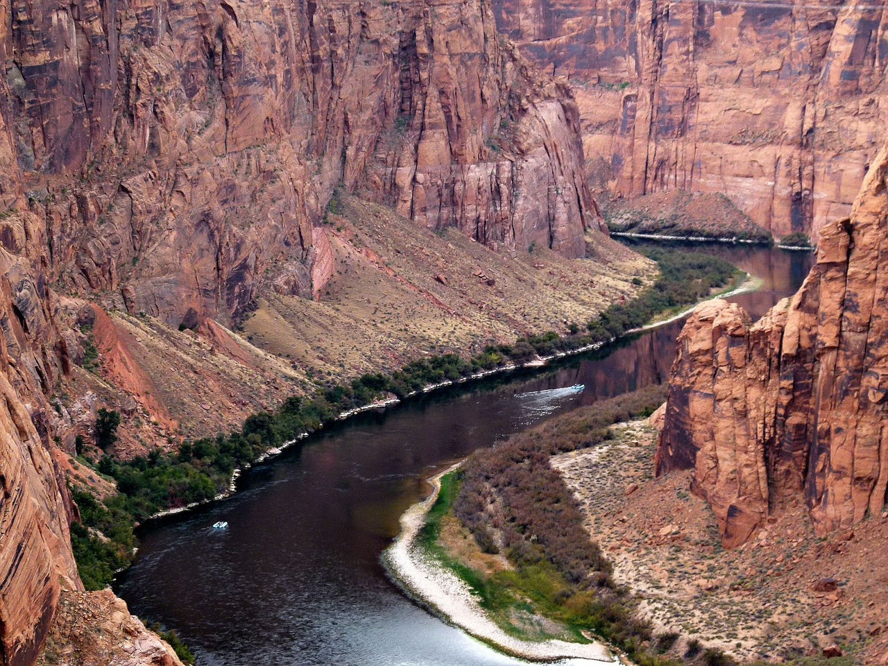 Spalado Upė, Upė, Vanduo, Arizona, Usa, Glen Canyon, Kraštovaizdis, Peizažas, Raudona, Akmenys