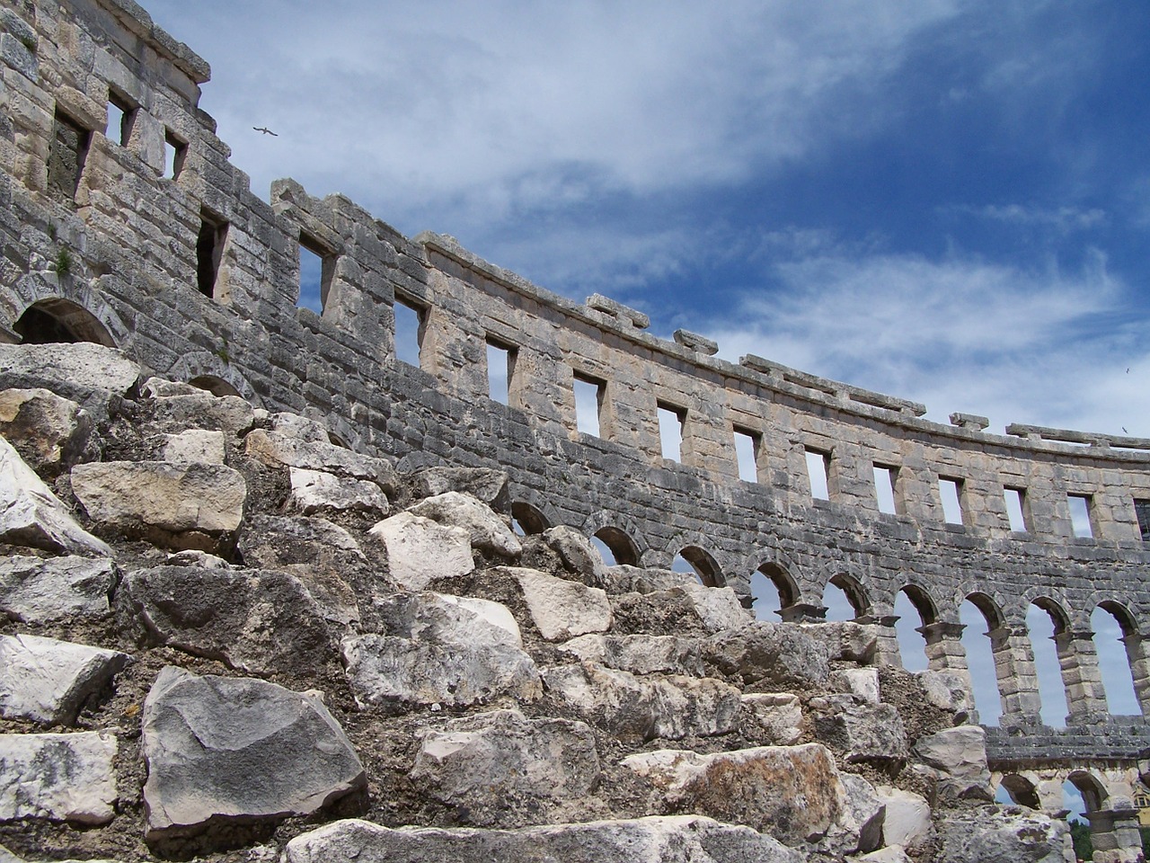 Kolosas, Pula, Kroatija, Europa, Kultūra, Romėnų, Arka, Senovės, Amfiteatras, Akmuo
