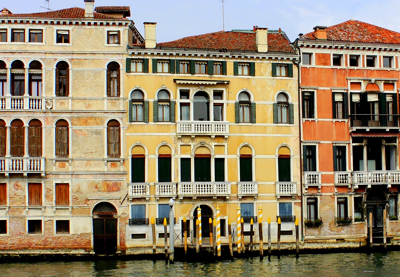 Spalvinga, Namai, Didysis Kanalas, Italy, Venecija, Architektūra, Pastatas, Spalvinga, Dažyti, Nemokamos Nuotraukos
