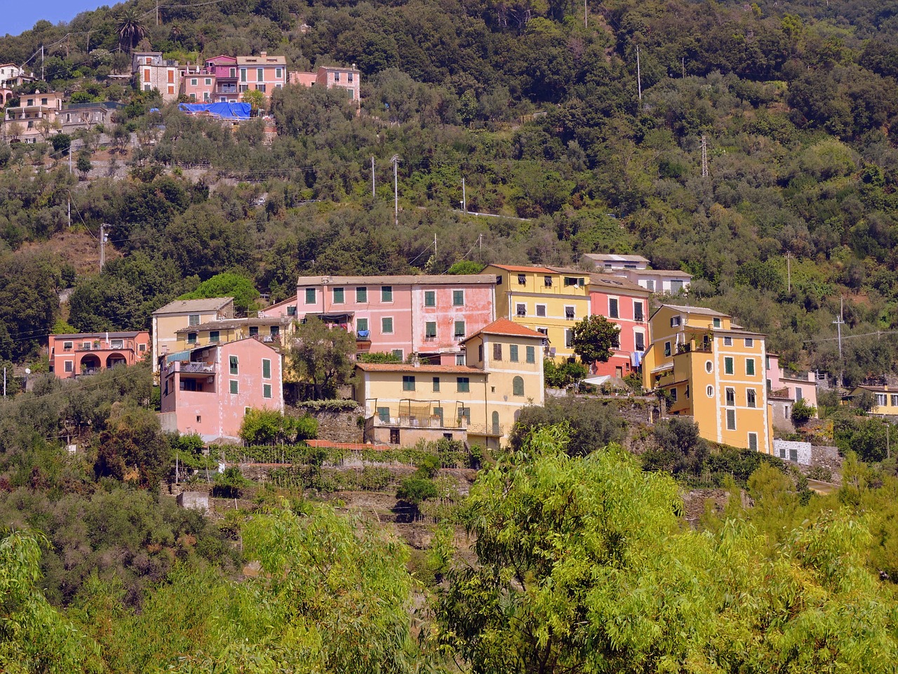 Spalvingi Namai, Cinque Terre, Kalnas, Italy, Namai, Spalvos, Spalvinga, Ligurija, Žalias, Nemokamos Nuotraukos