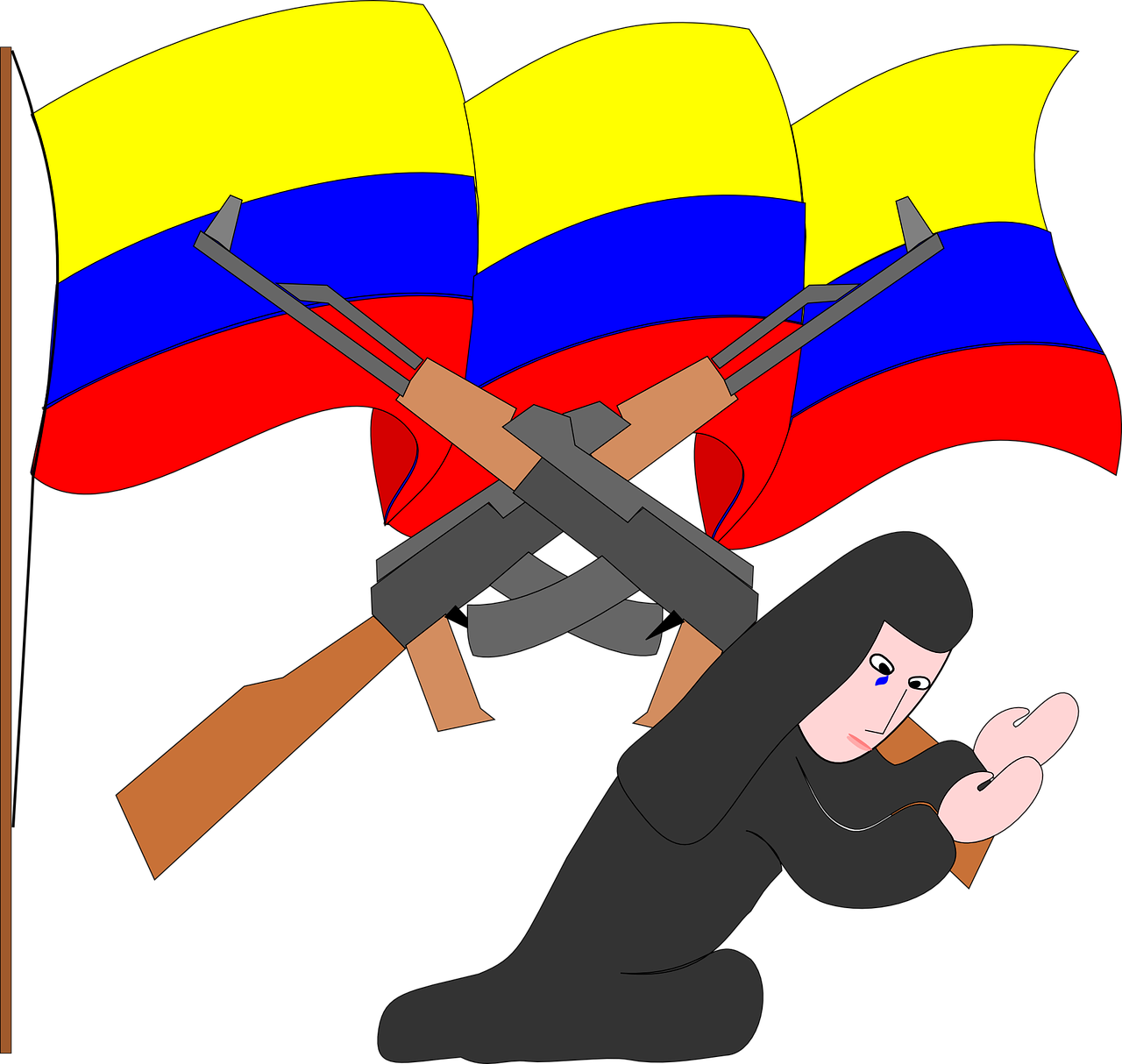 Kolumbija, Šaunamieji Ginklai, Partizanai, Ginklai, Nacionalizmas, Patriotizmas, Šautuvai, Kareivis, Karas, Nemokama Vektorinė Grafika