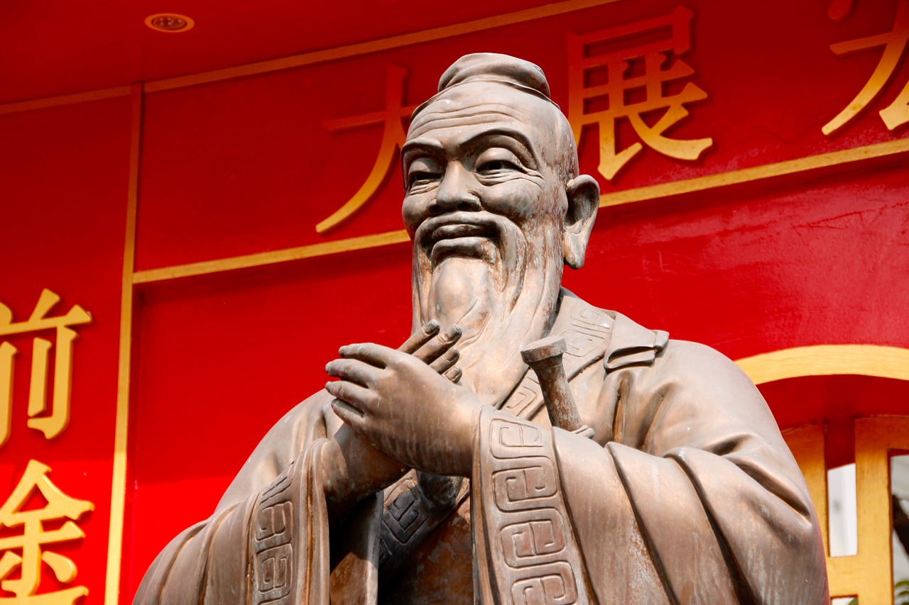 Konfucius, Statula, Kinija, Skulptūra, Akmens Figūra, Šventyklos Kompleksas, Asija, Auksas, Menas, Buddha