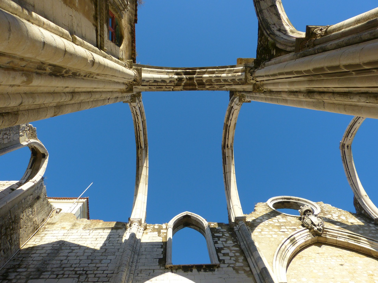 Convento Do Carmo, Buvęs Vienuolynas, Karmeliato Tvarka, Gotika, Sunaikinta, Žemės Drebėjimas, Sugadinti, Sienos Liekanos, Nave, Stulpelis