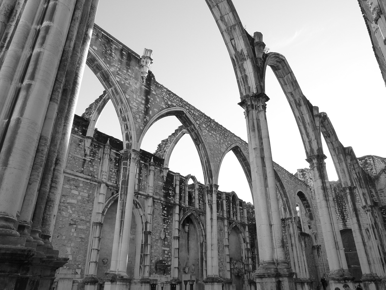 Convento Do Carmo, Buvęs Vienuolynas, Karmeliato Tvarka, Gotika, Sunaikinta, Žemės Drebėjimas, Sugadinti, Sienos Liekanos, Nave, Stulpelis