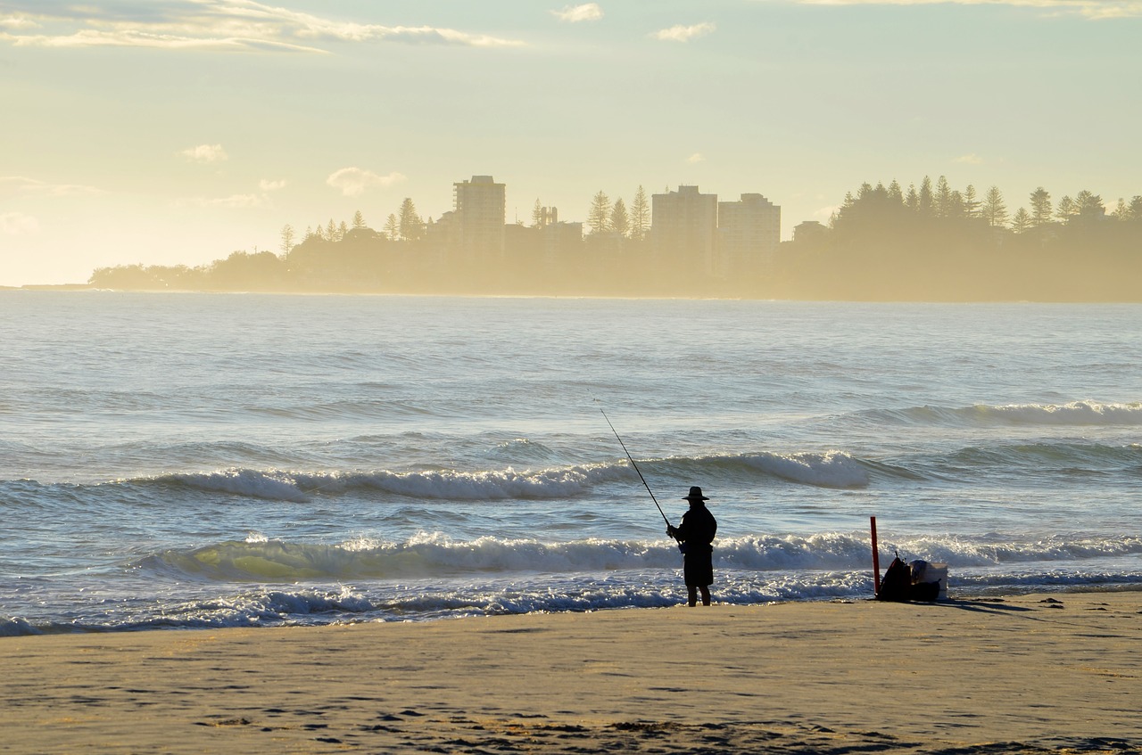 Coolangatta, Queensland, Papludimys, Žvejyba, Saulėtekis, Nemokamos Nuotraukos,  Nemokama Licenzija