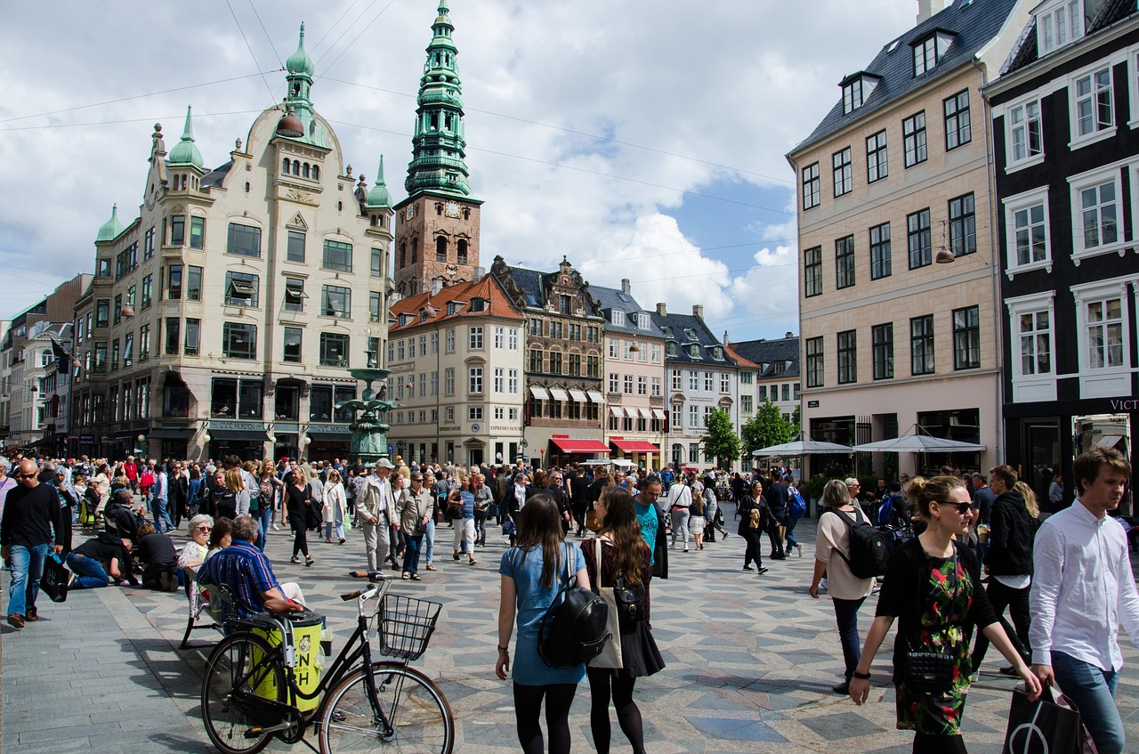 Kopenhaga, Apsipirkimas, Kvadratas, Denmark, Europa, Pavasaris, Miestas, Turizmas, Kelionė, Miestas