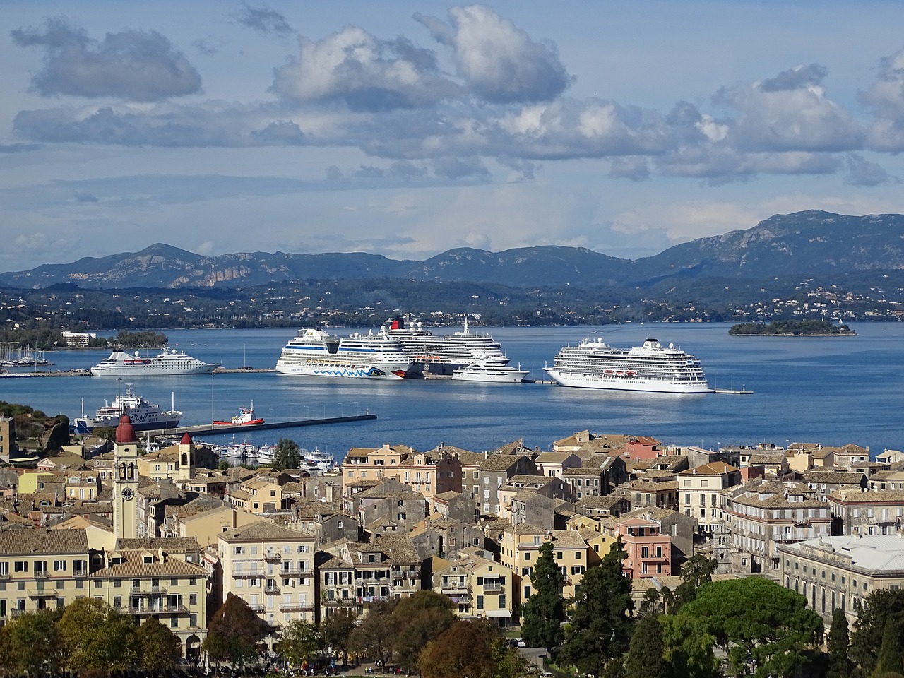 Corfu,  Miestas,  Jūra,  Uostas,  Be Honoraro Mokesčio, Nemokamos Nuotraukos,  Nemokama Licenzija