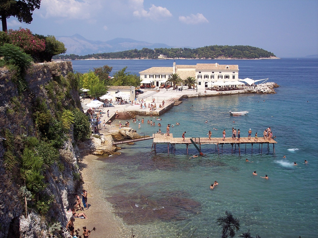 Corfu, Graikija, Graikų Kalba, Sala, Papludimys, Jūra, Kerkyra, Platforma, Plaukti, Viduržemio Jūros