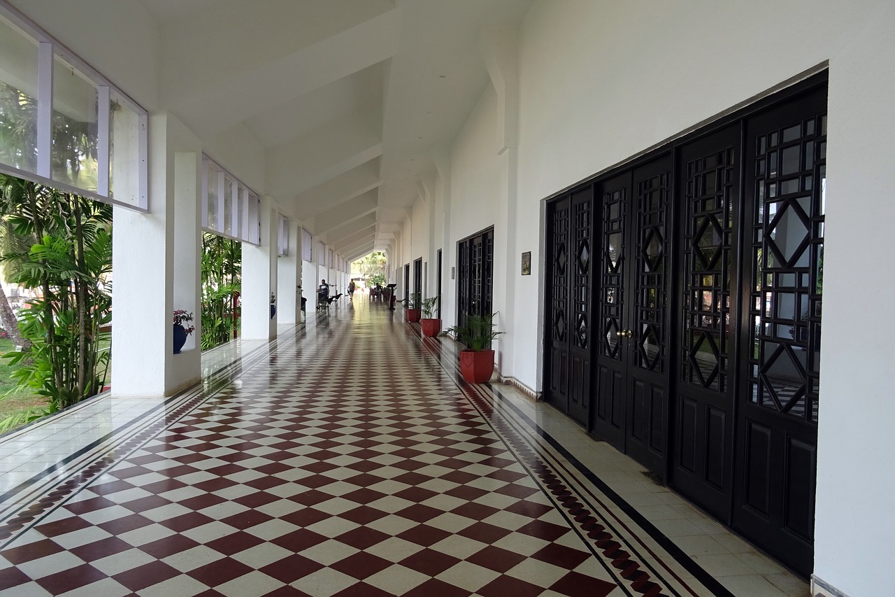 Koridorius, Pastatas, Viešbutis, Interjeras, Įėjimas, Dizainas, Šiuolaikinis, Perspektyva, Grindys, Goa