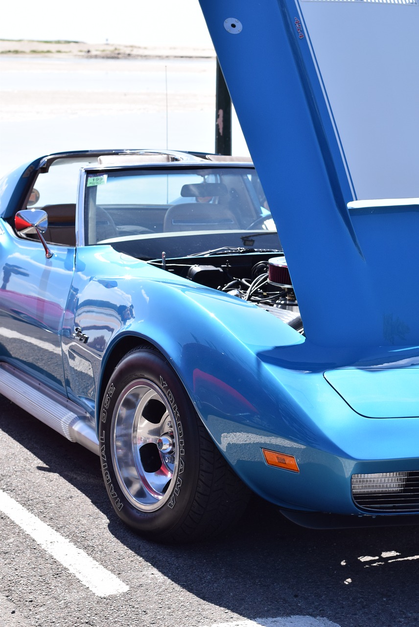 Corvette Mėlynas Automobilis, Automobilis, M, Mėlynas, Vintage, Retro, Rodyti, Automatinis, Automobilis, Transporto Priemonė