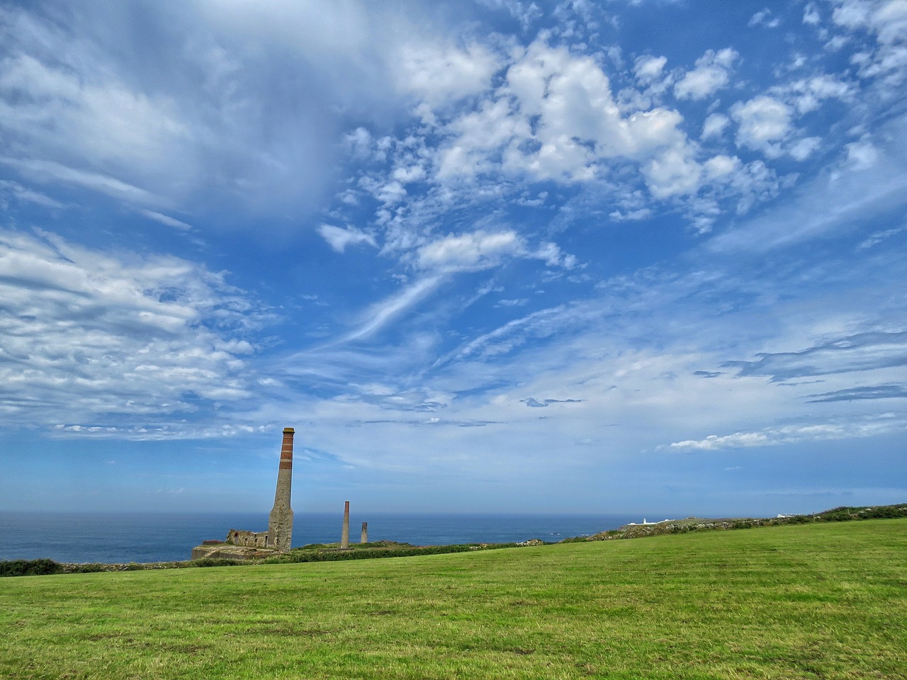 Suskaičiuoti Poldark, Mine, Griuvėsiai, Gamykla, Cornwall, Mano Varis Ir Alavas, Senoji Gamykla, Pastatas, Kaminas, Debesys