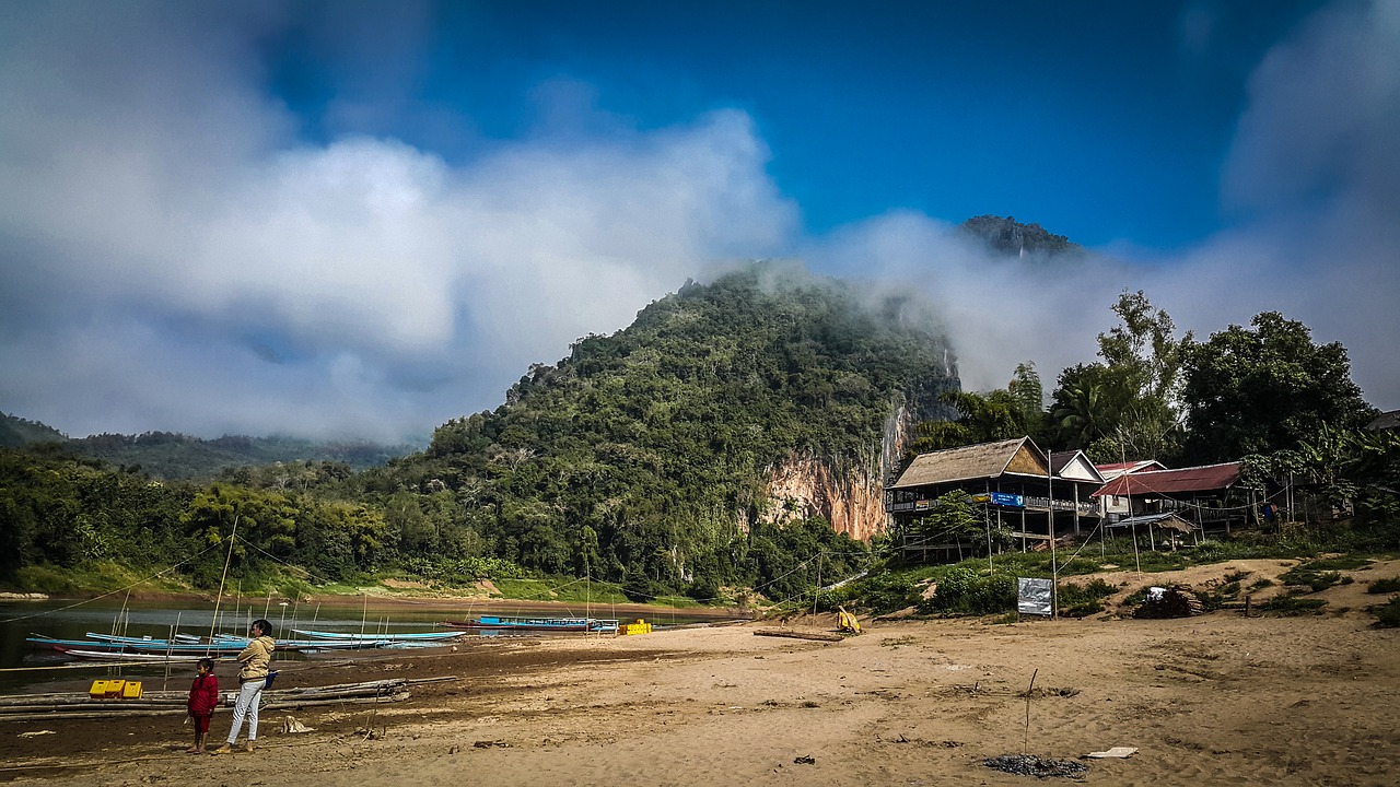 Kaimas, Mekong Upė, Laosas, Nemokamos Nuotraukos,  Nemokama Licenzija