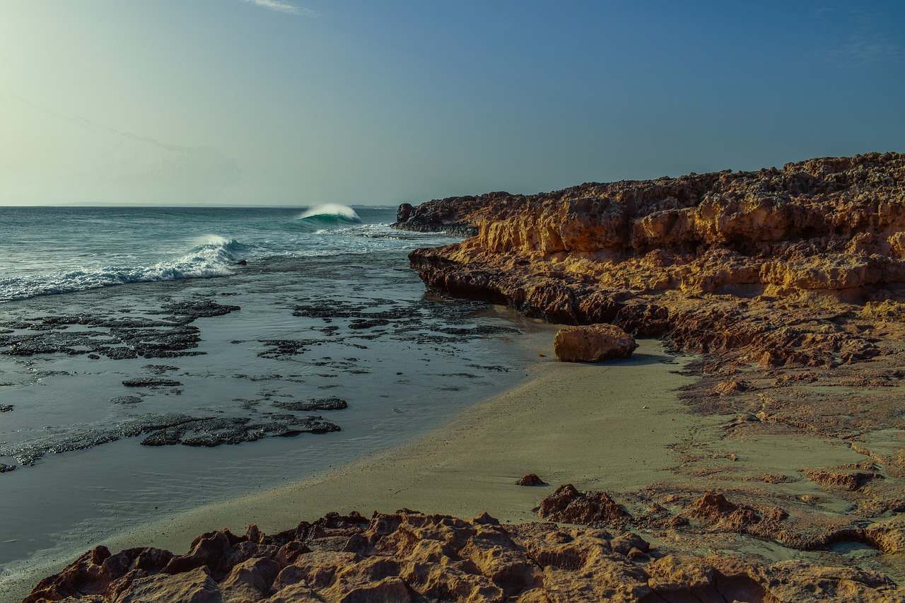 Cove, Papludimys, Kranto, Peizažas, Pakrantė, Horizontas, Banga, Žiema, Ayia Napa, Kipras