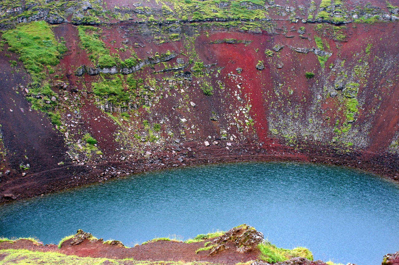 Kraterio Ežeras, Iceland, Vulkaninis Krateris, Vulkanas, Krateris, Kraštovaizdis, Nemokamos Nuotraukos,  Nemokama Licenzija