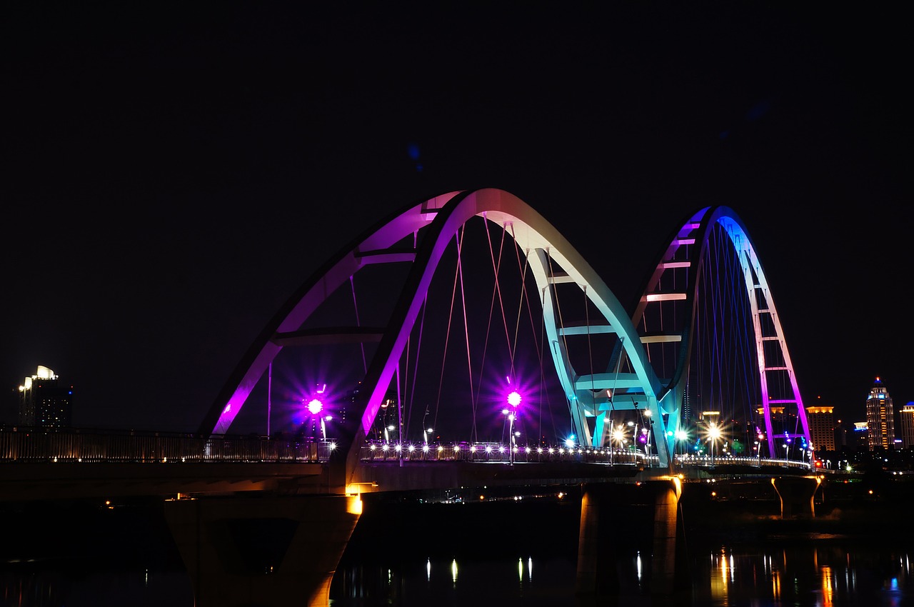 Pusmėnulio Tiltas, Xinbei, Naktis, Nemokamos Nuotraukos,  Nemokama Licenzija